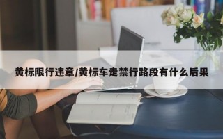 黄标限行违章/黄标车走禁行路段有什么后果