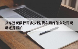 货车违反限行罚多少钱/货车限行怎么处罚现场还是抓拍